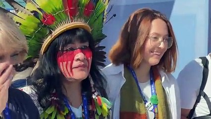 Climate activists protest at entrance to COP28 venue