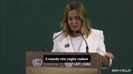 Cop28, Meloni: voglio un mondo in cui la ricerca ottimizzi la produzione