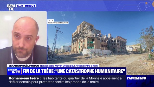 Fin de la trêve de Gaza: Ils manquent de tout estime Jean-Raphaël Poitou, responsable Moyen-Orient à Action contre la faim