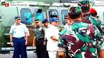 Prabowo Banting Kendi dan Mandikan Kembang Helikopter H22M