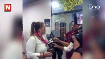 Angélica Sosa a su llegada a la audiencia cautelar por el caso BRT