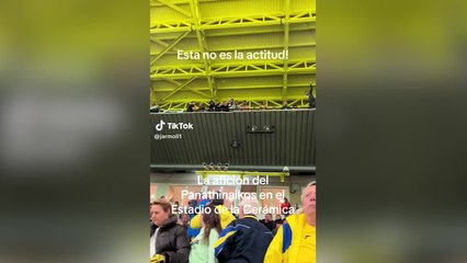 Indignación con la afición griega durante el Villarreal - Panathinaikos