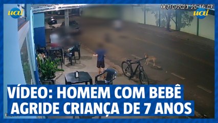 Vídeo: homem com bebê de colo agride enteada de 7 anos no interior de MG