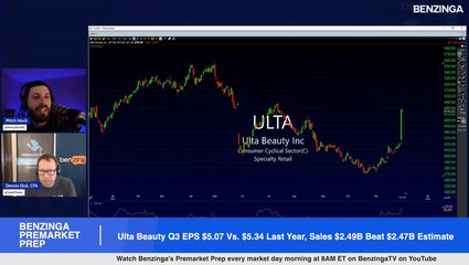 Video herunterladen: Ulta Beauty Q3 Earnings Highlights: Shares Are Trading Higher After The Company Reported Better-Than-Expected Q3 Sales Results And Revised FY23 Guidance