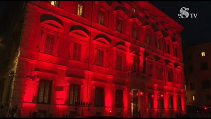 Il Senato si illumina di rosso la Giornata mondiale contro l'Aids