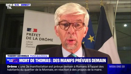 Mort de Thomas: "J'ai interdit toutes les manifestations sur Valence [...] pour des raisons de sécurité publique", affirme Thierry Devimeux, préfet de la Drôme