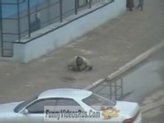 Guy Falls down sewer