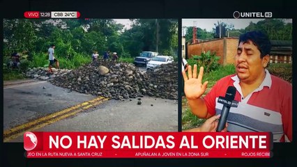 Download Video: Bloqueo en la ruta nueva Cochabamba- Santa Cruz deja varados a viajeros y transportistas de carga