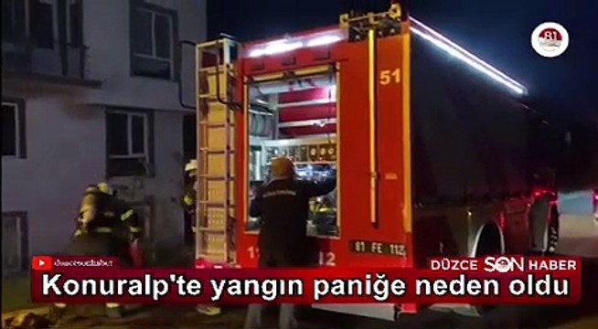 Konuralp'te 6 katlı binanın giriş katında yangın çıktı