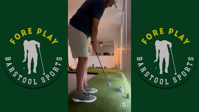 Working On A Putting Alignment Drill