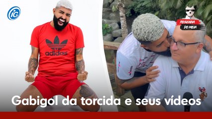 O beijo molhado do Gabigol da torcida no sósia do Dorival