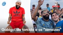 Gabigol da torcida no meio da torcida do boca Juniors