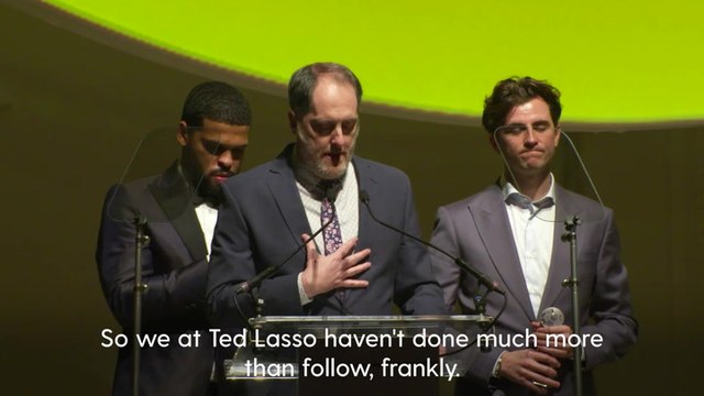 Ted Lasso stars accept award for show’s positive work on mental health