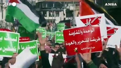 Gaza, manifestazione filopalestinese ad Amman