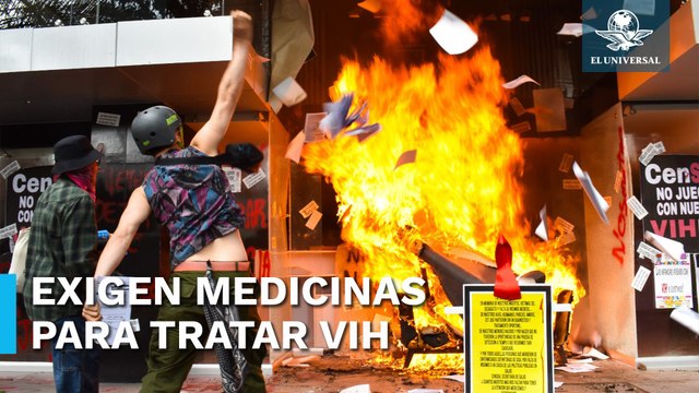 Manifestantes prenden fuego a instalaciones de Censida, exigen abasto de medicinas para tratar VIH