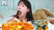 ASMR MUKBANG| Tteokbokki with Ramen noodles, Gimbap with tuna mayo&spicy squid, Fried dumplings
