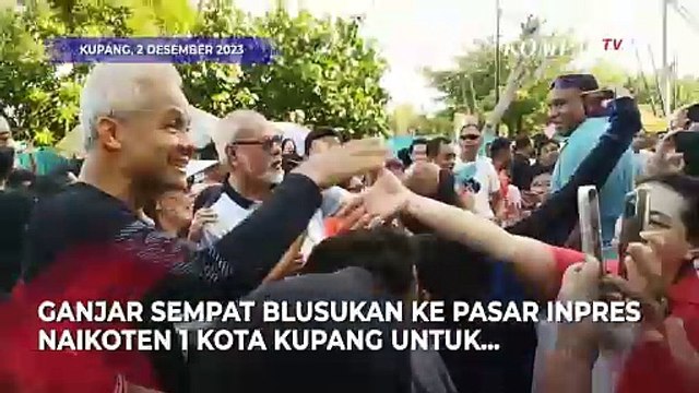 Potret Capres Ganjar Pranowo Blusukan ke Pasar Inpres Kupang, Soroti Kenaikan Bahan Pokok