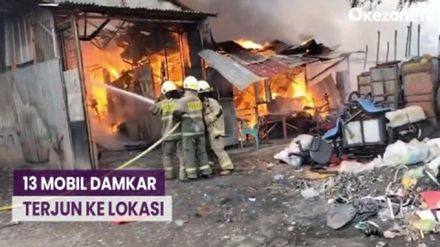 Puluhan Lapak Barang Bekas dan 1 Unit Bengkel Terbakar di Pondok Kopi