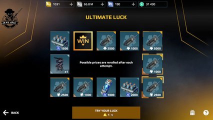 حرب الروبوتات Ultimate luck War Robots الحظ نص على نص