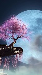 Japanese Music Relaxation Moonlit Sakura Blossoms & Cherry Trees   #SakuraMusic #JapaneseRelaxation