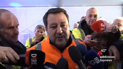 Autostrade per l'Italia, Salvini in visita ai cantieri per l'ampliamento dell'A1 nel tratto Firenze sud-Incisa