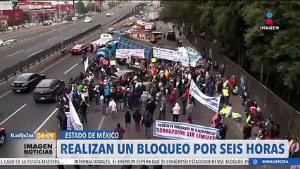 Habitantes de San Francisco Chimalpa realizan bloqueo parcial en Periférico Norte