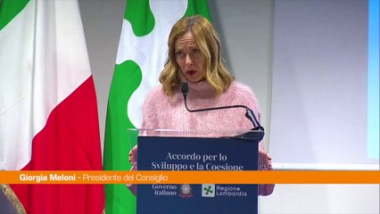 Meloni "Con l'Accordo di Coesione quasi 2 miliardi per la Lombardia"
