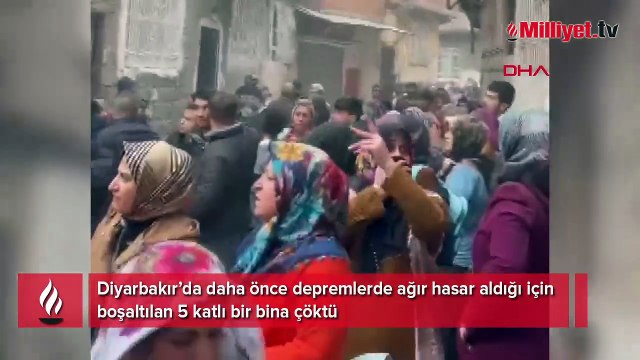 Diyarbakır'da ağır hasarlı bina çöktü! Arama kurtarma çalışması başlatıldı