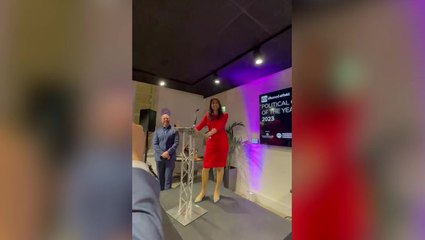 Watch: Suella Braverman invites heckler onto stage during confrontation at awards ceremony