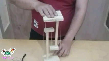 فكرة غريبة جدا من بواقي الخشب وبعض الخيوط .. البعكوكة .. قبلت التحدي