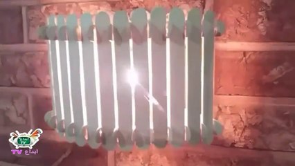 افكار إبداعية واعمال يدوية باعواد الاستيك | كيف تصنع وحدة اضاءة تحفه | DIY  popsicle stick