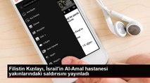 Filistin Kızılayı, İsrail'in Al-Amal hastanesi yakınlarına düzenlediği saldırıların görüntülerini yayınladı