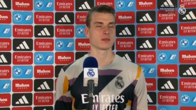 La ‘broma’ de Lunin ante los micrófonos de Real Madrid TV que desencaja a cualquiera de su sitio
