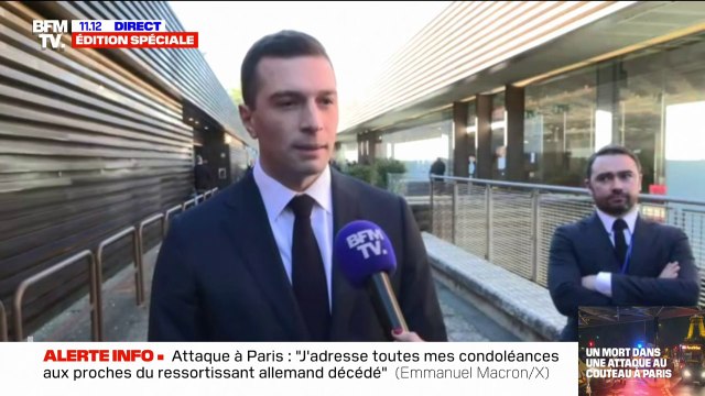 Attaque à Paris: pour Jordan Bardella, la faiblesse de Gérald Darmanin à protéger le peuple français entraîne ces drames et ces morts