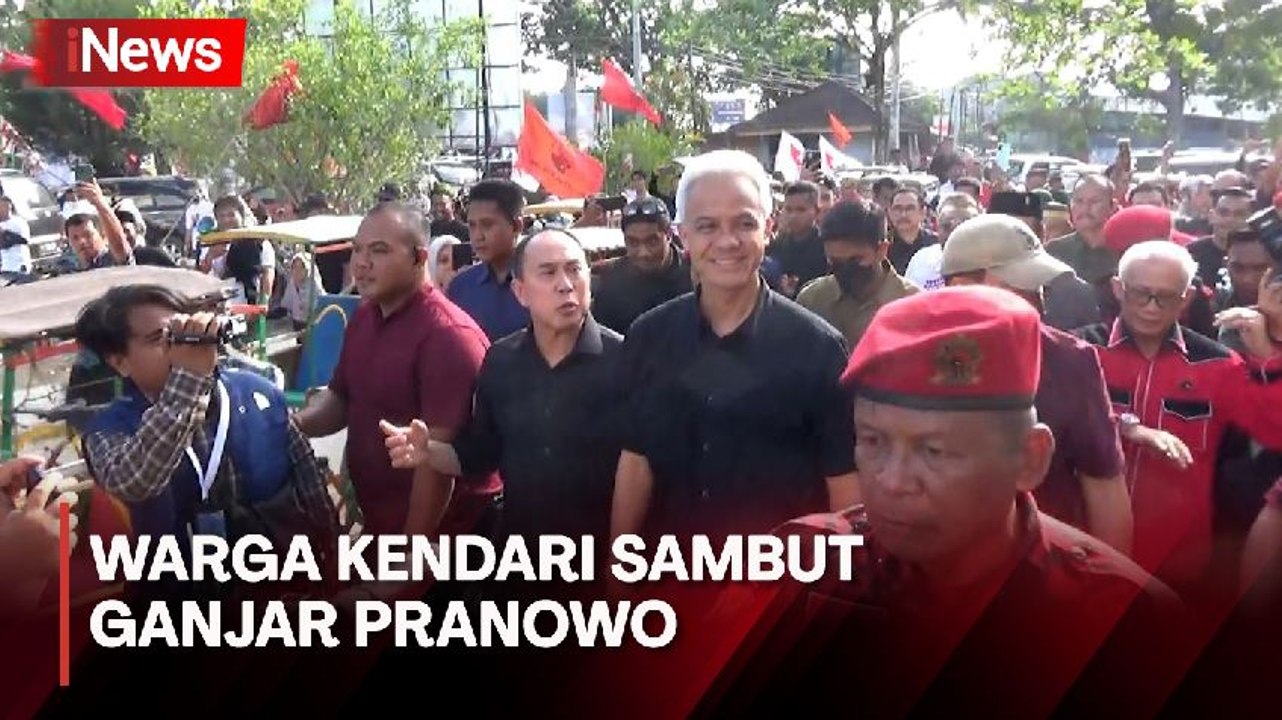 Kedatangan Ganjar Pranowo Disambut Meriah Ratusan Warga di Kendari