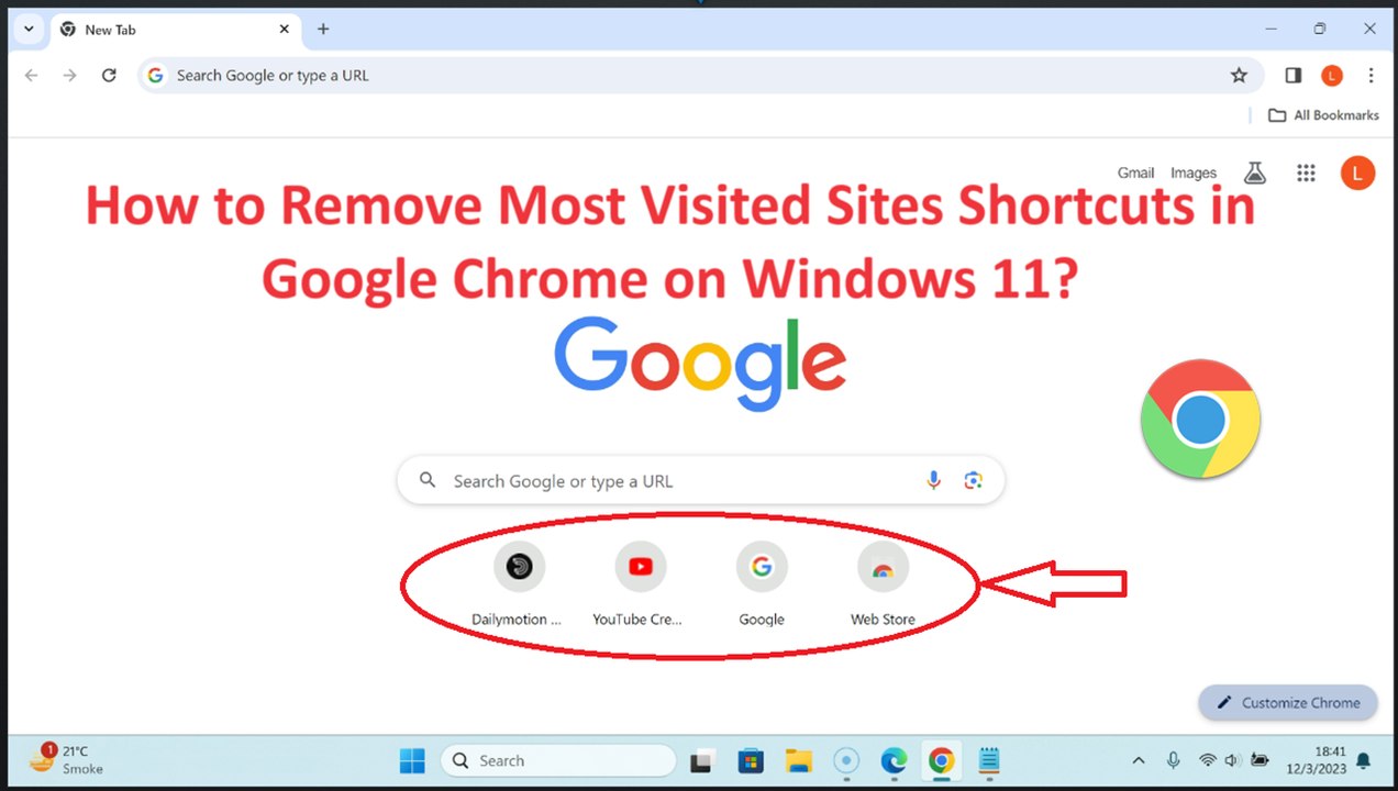 How to Remove Most Visited Sites Shortcuts in Google Chrome on Windows 11?