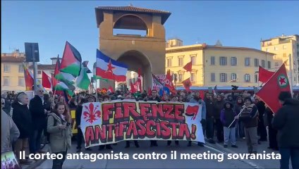 Firenze, il corteo antagonista dopo il meeting europeo di Salvini
