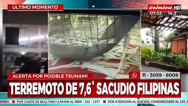 Impactantes imágenes: Un potente terremoto en Filipinas disparó una alerta de tsunami
