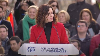 Ayuso en el acto del PP en Madrid: "Vamos a plantar cara a este Gobierno cueste lo que cueste"