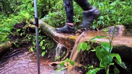 SOLO OVERNIGHT CAMPING IN THE RAIN - RELAXING IN THE TENT WITH THE SATISFYING SOUND OF NATURE - ASMR