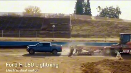 Tesla Cybertruck Beats a Ford F 350 Diesel in Truck Pull.