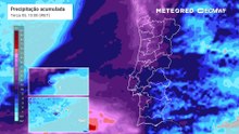 Eis a acumulação de chuva prevista para esta semana em Portugal continental pelo modelo europeu
