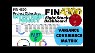 Stock Portfoli and o dashboar in excel variance covariance matrix part 5