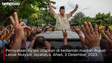 Prabowo Mengaku Tak Berani Bikin Klaim Didukung Jokowi