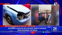 Acusan a un agente de la policía de causar un triple choque tras pasar luz roja en Los Olivos