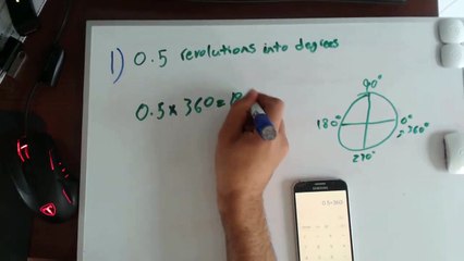 How to convert revolution into degrees and degrees into revolution - Trigonometry