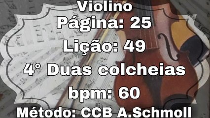 Aula de Violino: Duas Colcheias a 60 bpm 🎻 | Lição 49, Página 25