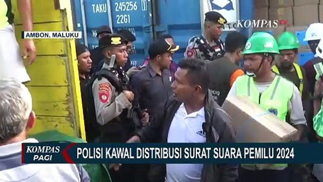 Polisi Kawal Distribusi Surat Suara Pemilu 2024 dari Pelabuhan Ambon Sampai ke Kabupaten