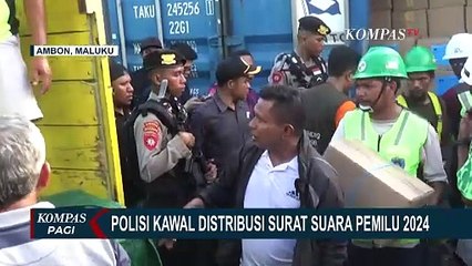 Polisi Kawal Distribusi Surat Suara Pemilu 2024 dari Pelabuhan Ambon Sampai ke Kabupaten