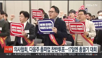 의사협회, 다음주 총파업 찬반투표…17일 총궐기대회